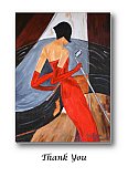Lady in Red - Thank You ... Greeting Cards