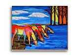 Refreshments with Companions - Love and Art ... Greeting Cards