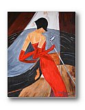 Lady in Red - Paintings  Drawings & Art ...  Note Cards