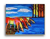 Refreshments with Companion - Paintings  Drawings & Art ...  Note Cards
