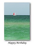 Red Sail on a Gulf morning - Happy Days ... Greeting Cards